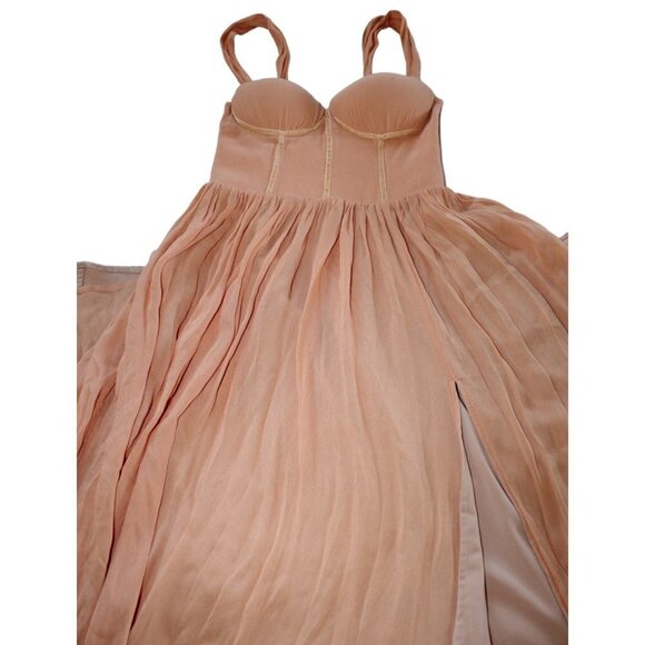 B' Cause Hello Gorgeous orange Maxi Dress wedding & prom Size Small sleeveless - Picture 9 of 9